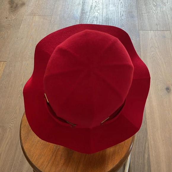 Vintage Red With Gold Accents 100% Wool Hat US Made Union Made main image 7